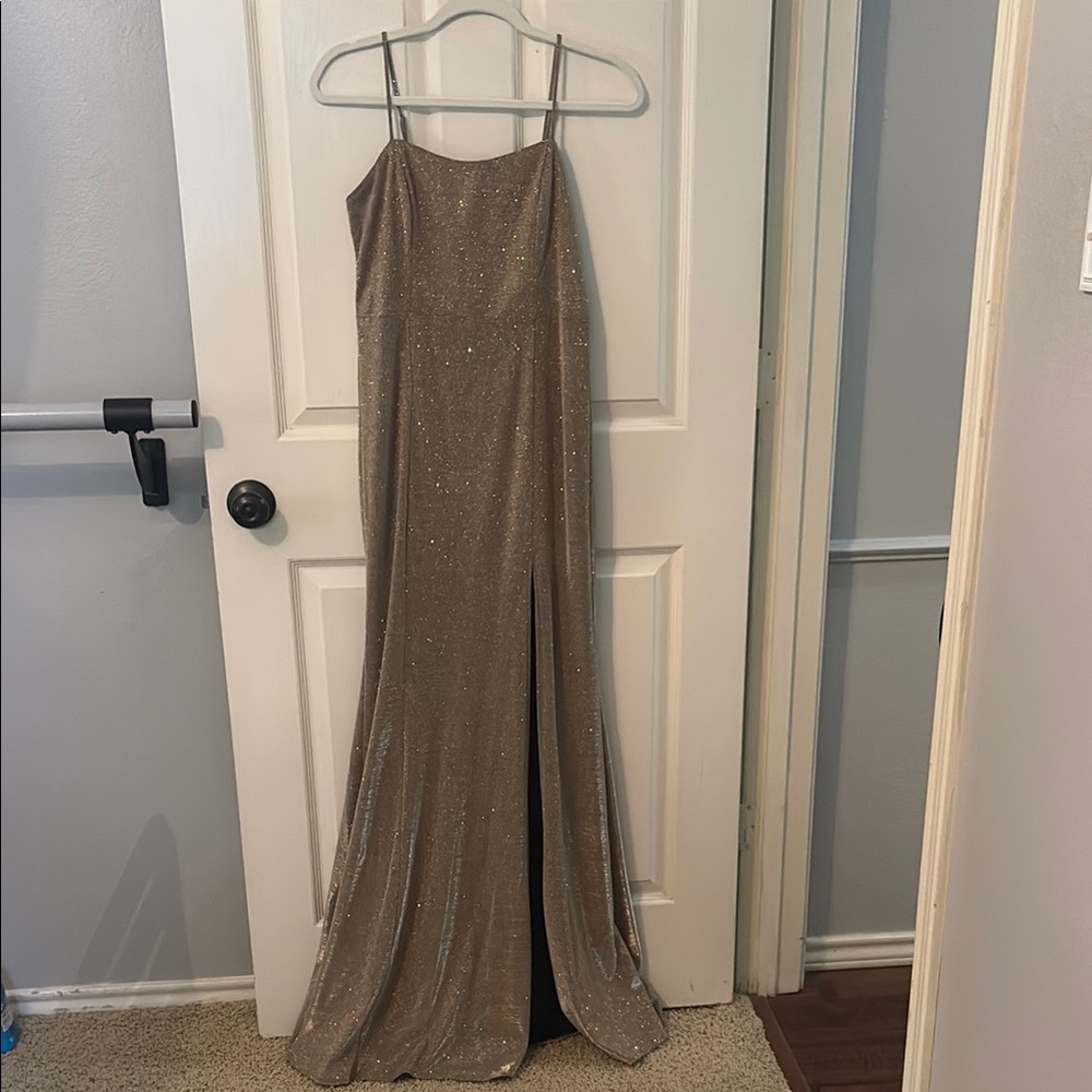 New Gold Elegant Sparkly Prom Dress